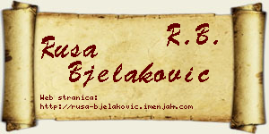 Rusa Bjelaković vizit kartica